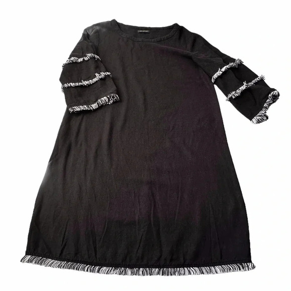 For Cynthia Black Linen Blend Dress size Large - Picture 2 of 6